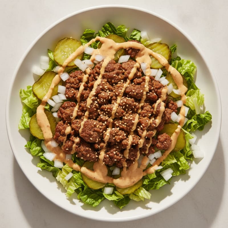 Deconstructed Big Mac Burger Bowl