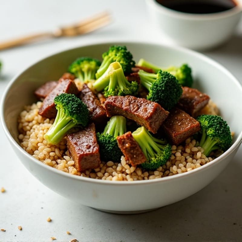 Ginger-Garlic Beef and Broccoli Rice Bowl