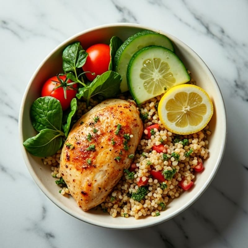Fresh Herb-Roasted Chicken and Quinoa Bowl