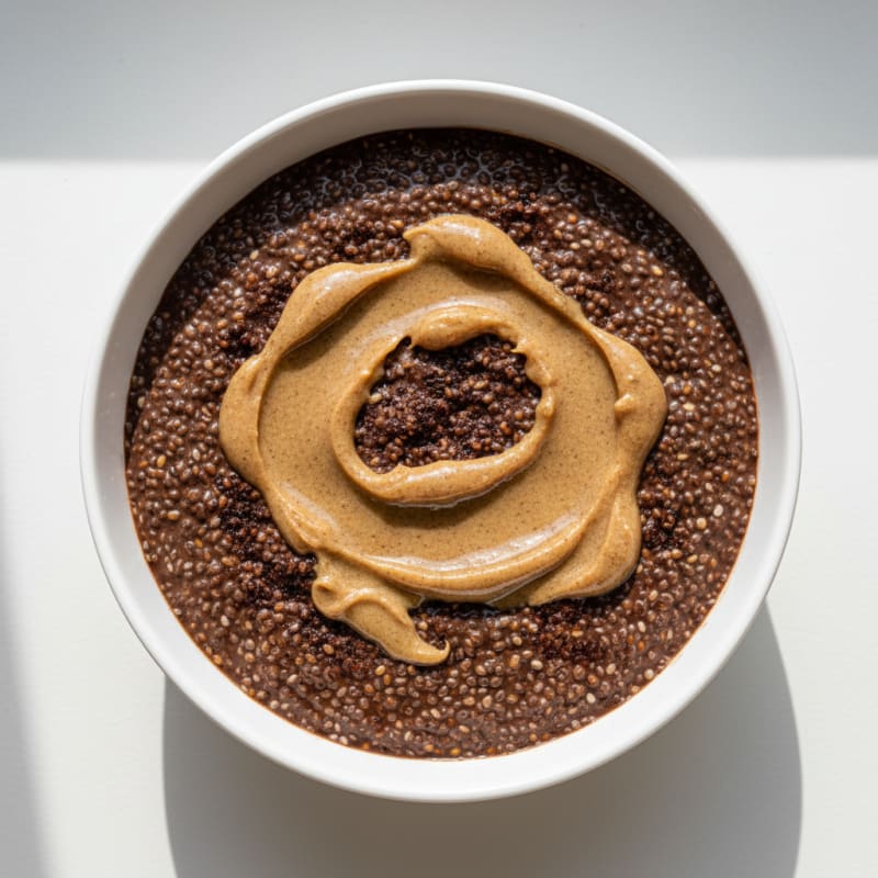 Chocolate Protein Chia Pudding with Almond Butter