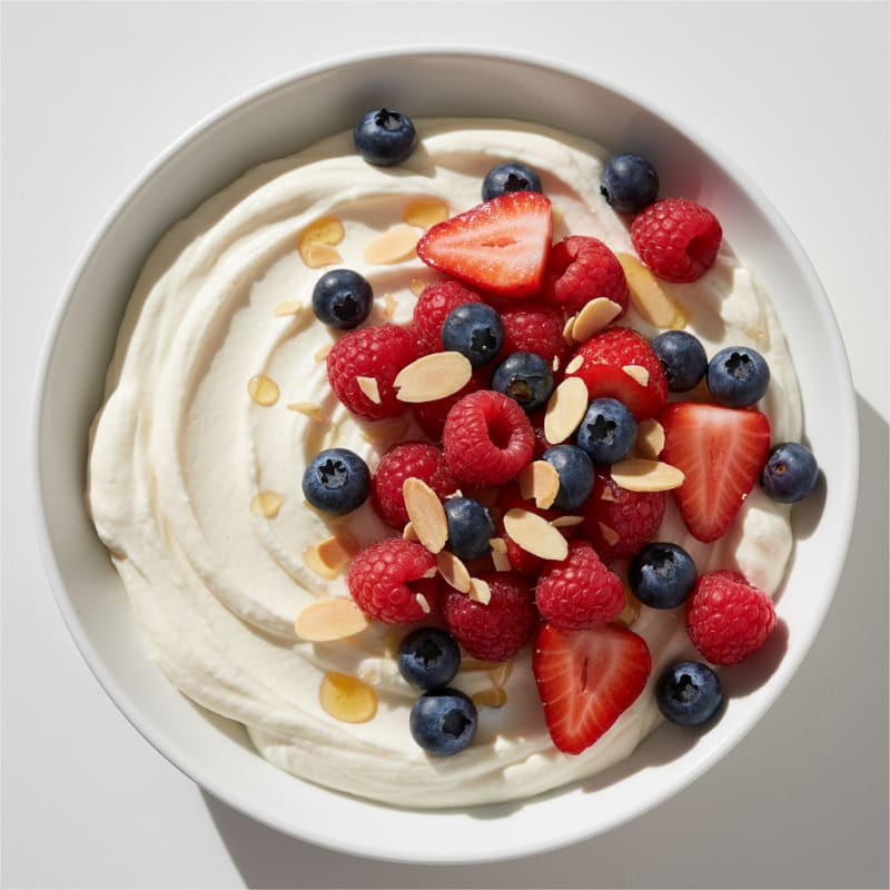 Silky Greek Yogurt Protein Mousse with Mixed Berries