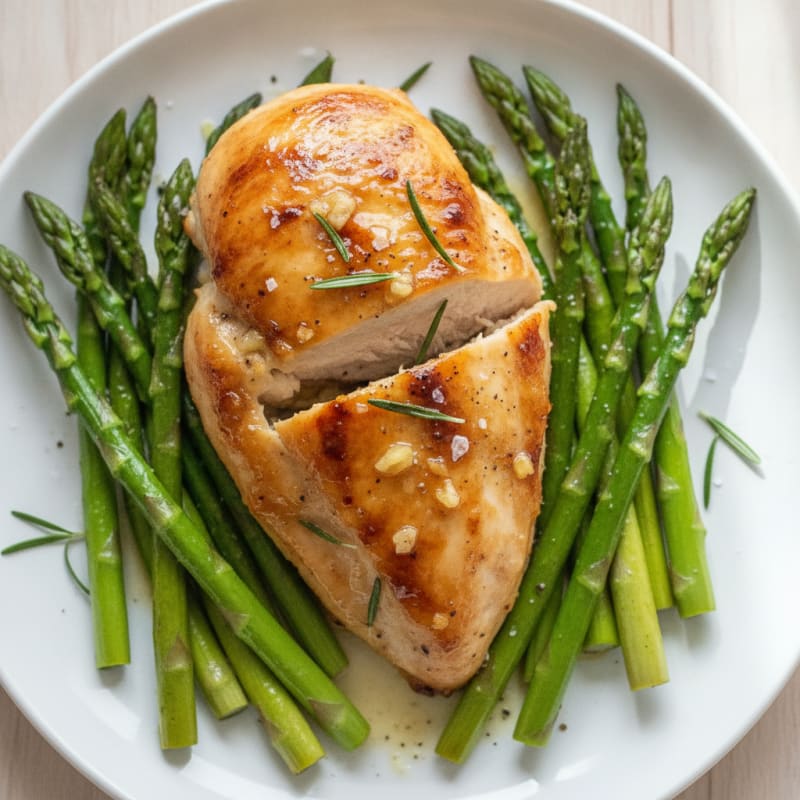 Lemon Herb Roasted Chicken and Asparagus