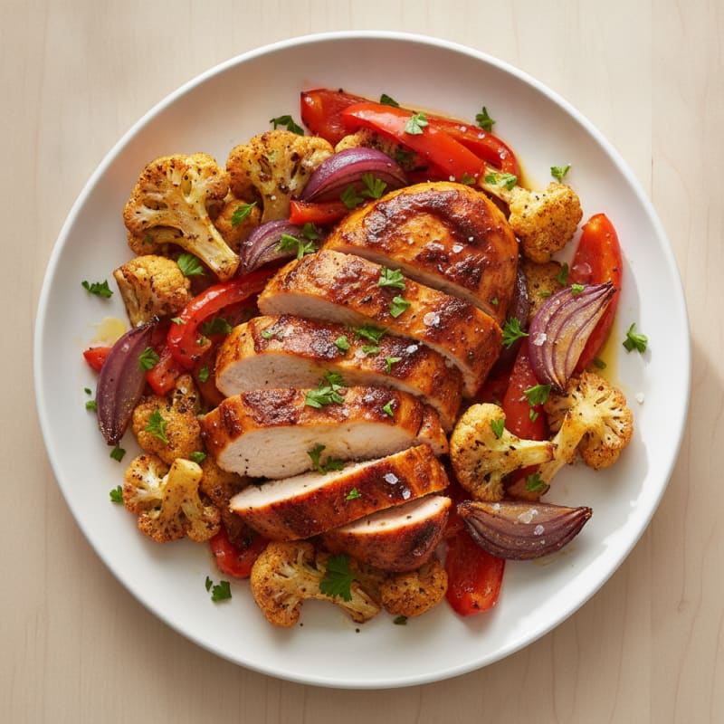 Spicy Harissa Chicken with Roasted Vegetables