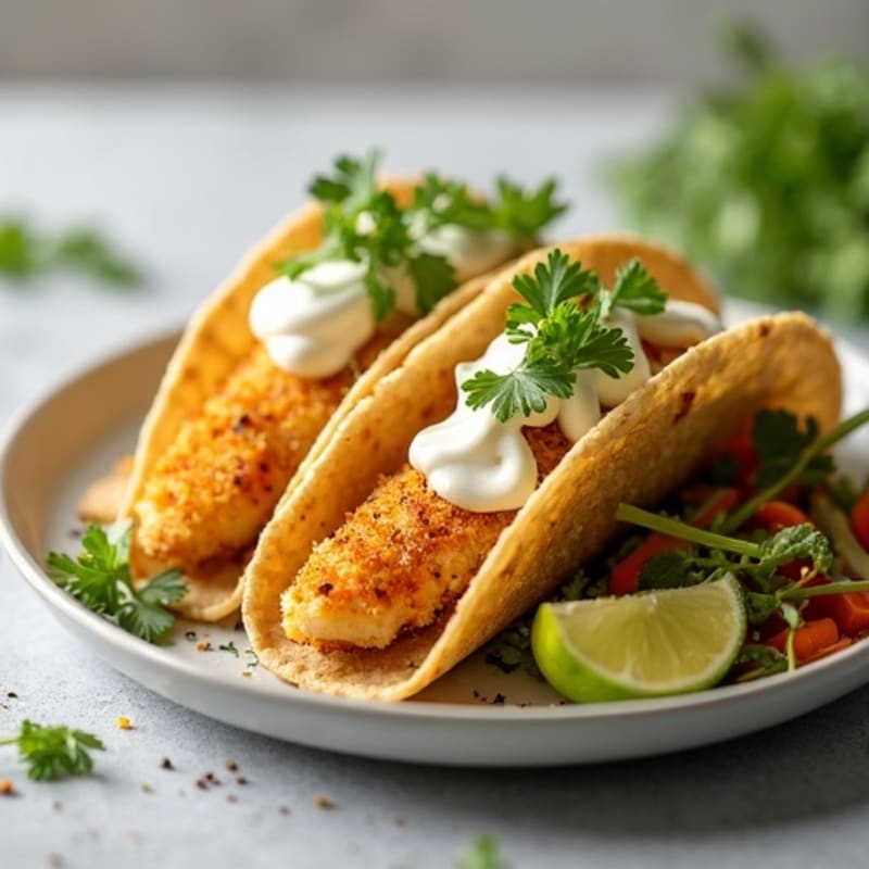 Crispy Baked Fish Tacos with Fresh Cabbage Slaw