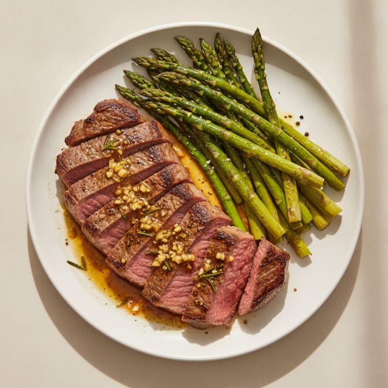 Pan-Seared Flank Steak with Garlic Butter