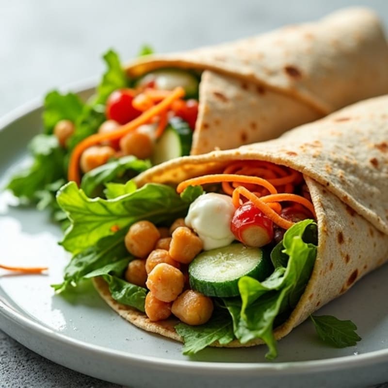 Crispy Fresh Veggie Wrap with Creamy Herb Dressing