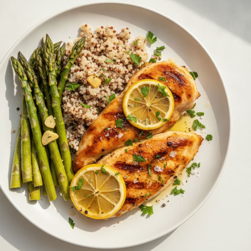 Lemon Herb Grilled Chicken with Asparagus
