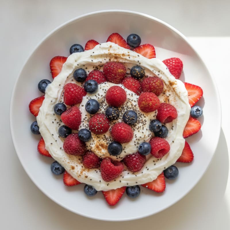 Greek Yogurt Protein Parfait with Mixed Berries