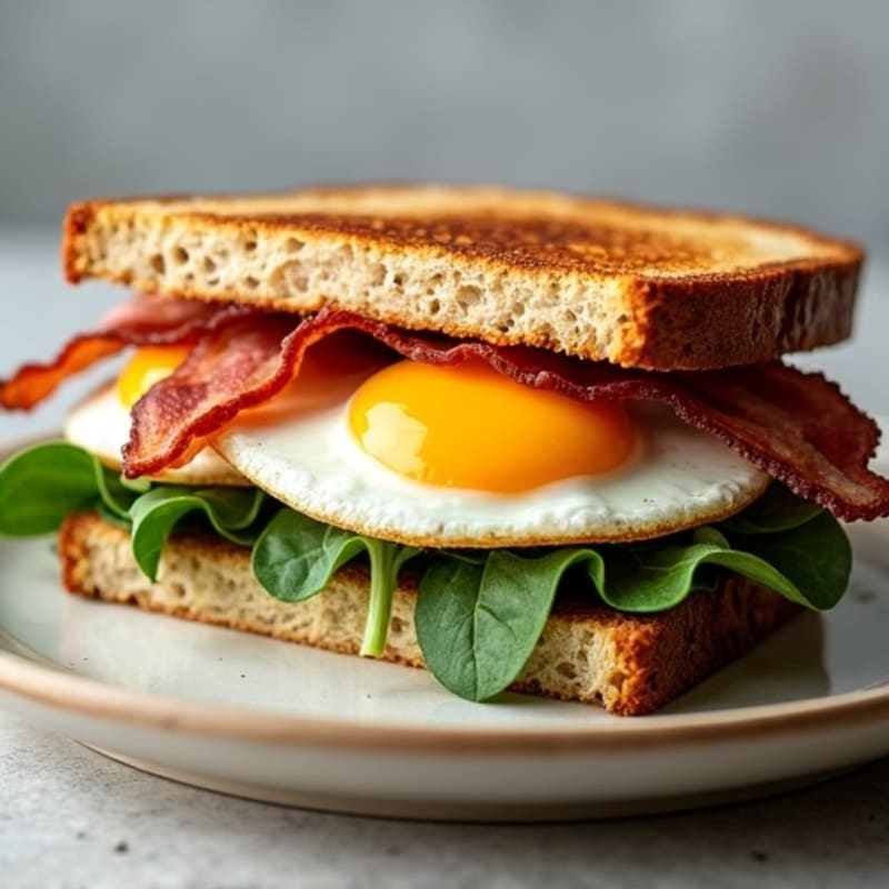 Crispy Turkey Bacon and Fluffy Egg Whole Grain Sandwich