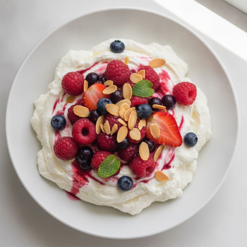 Greek Yogurt Protein Mousse with Mixed Berries