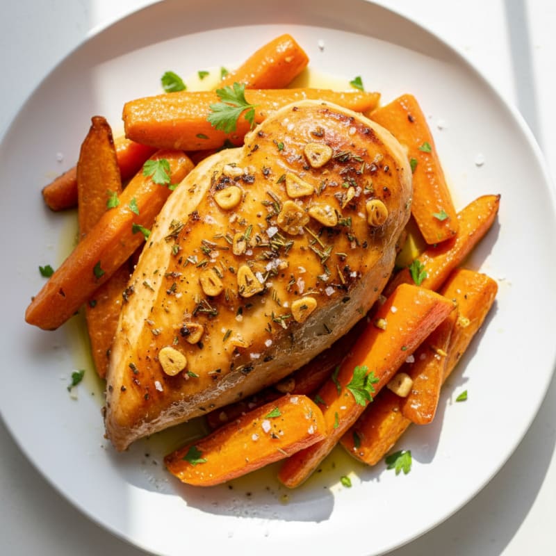 Garlic Herb Roasted Chicken with Root Vegetables