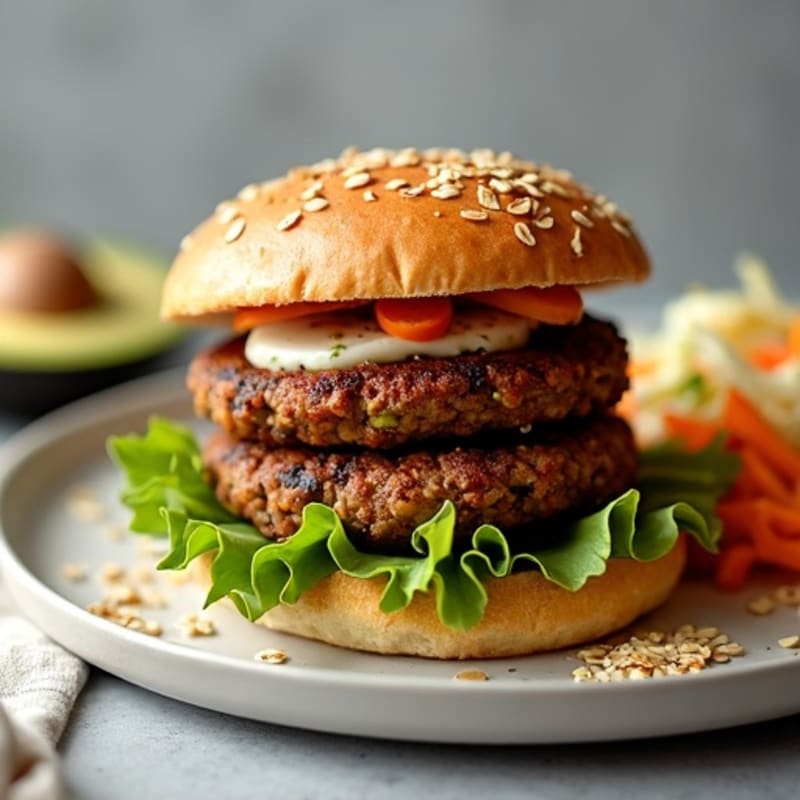 Crispy Smoky Black Bean Burgers with Fresh Avocado Slaw