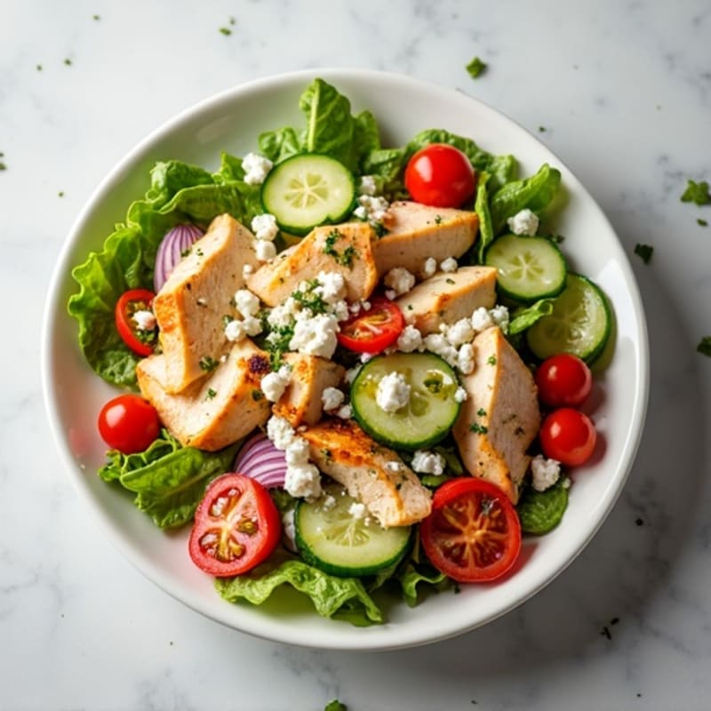 Fresh Chopped Vegetable Salad with Briny Feta