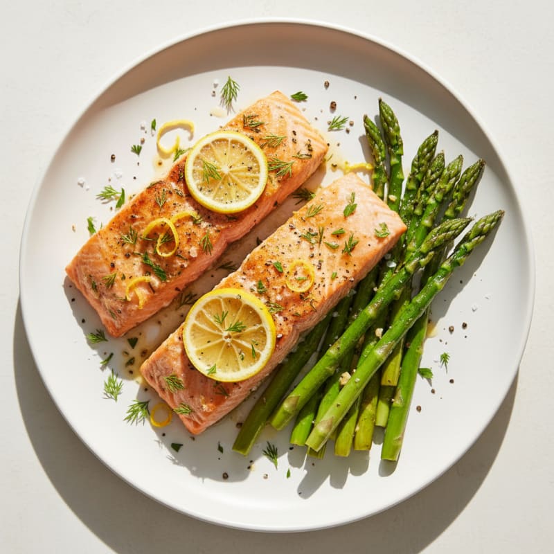 Baked Lemon Herb Salmon with Asparagus