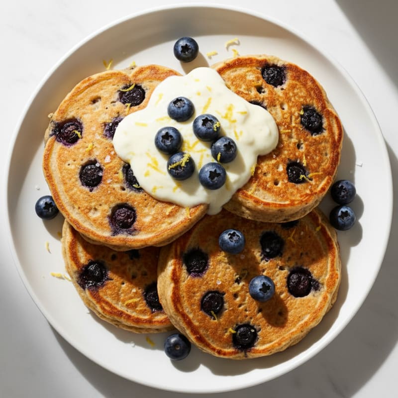 Blueberry Ricotta Pancakes with Lemon Zest