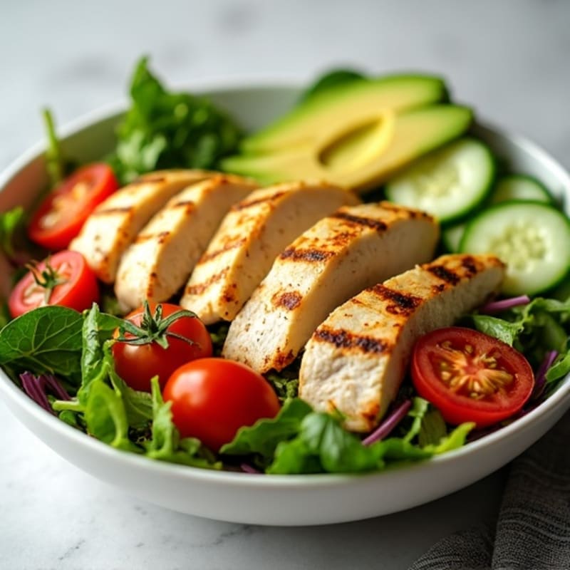 Crisp Avocado and Grilled Chicken Salad Bowl