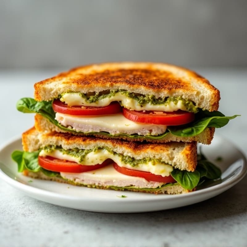 Crispy Turkey Pesto Panini