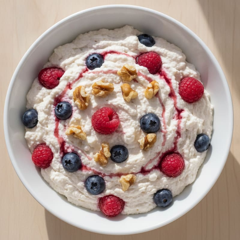 Greek Yogurt Protein Mousse with Mixed Berries