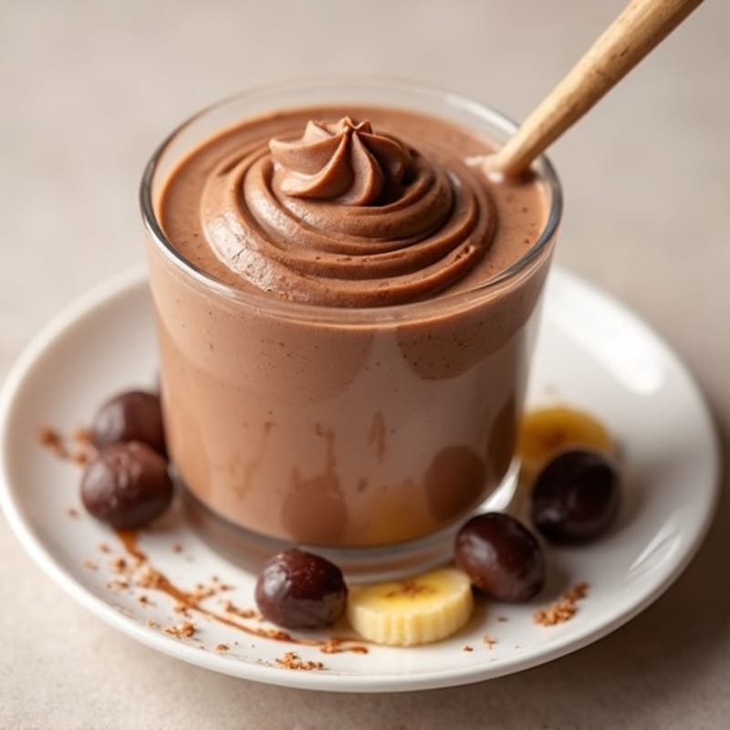 Silky Chocolate Protein Pudding with Almond Butter Swirl