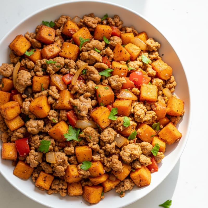 Smoky Ground Turkey Sweet Potato Hash