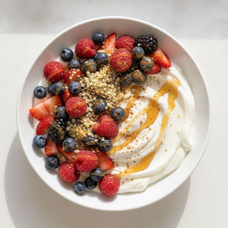 High-Protein Greek Yogurt Berry Bowl