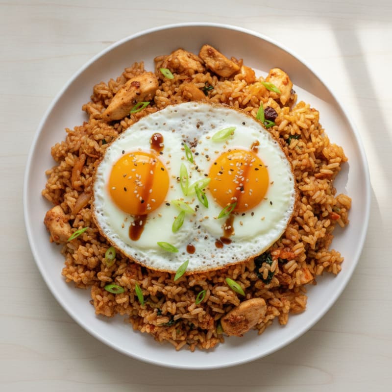 Kimchi Fried Rice with Fried Egg