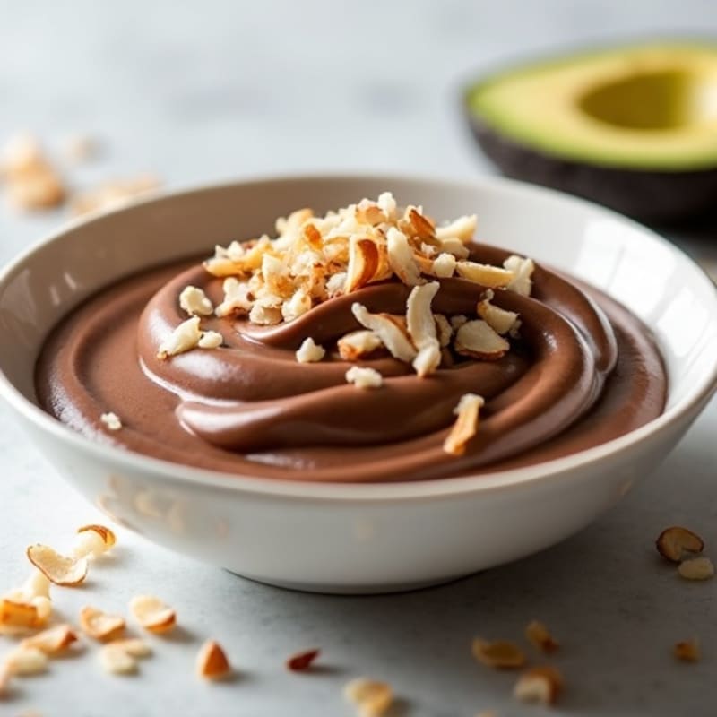 Silky Chocolate Protein Pudding with Toasted Coconut