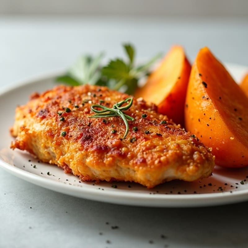 Crispy Oven-Baked Chicken with Sweet Potato Wedges