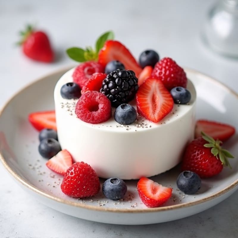Greek Yogurt Protein Mousse with Mixed Berries