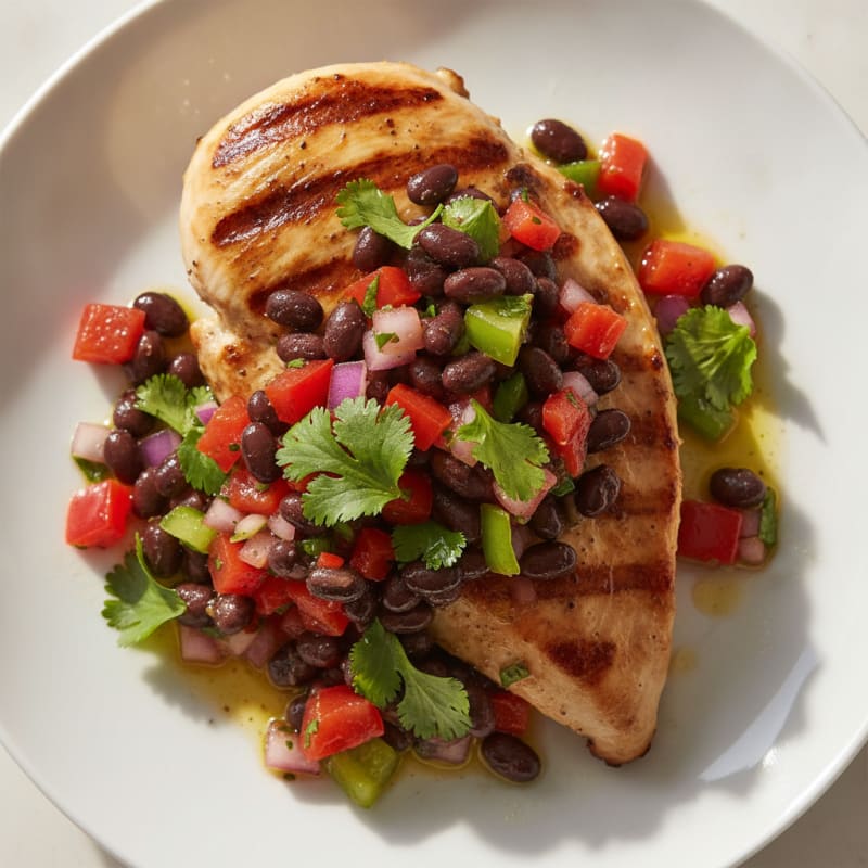 Grilled Chicken with Zesty Black Bean Salsa