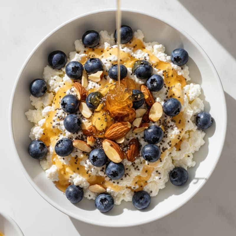 Cottage Cheese and Berry Protein Bowl with Almonds