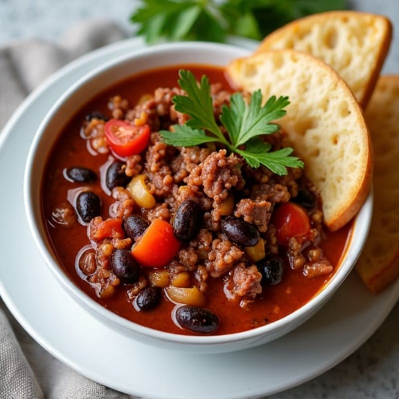 Hearty Black Bean and Ground Beef Chili