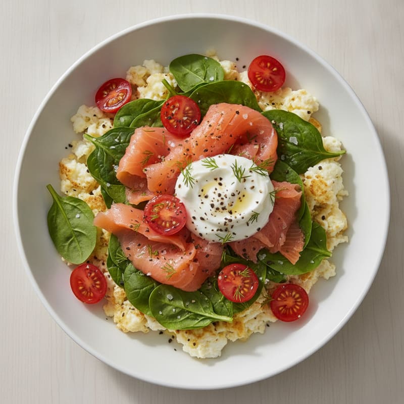 Smoked Salmon and Herb Egg White Bowl