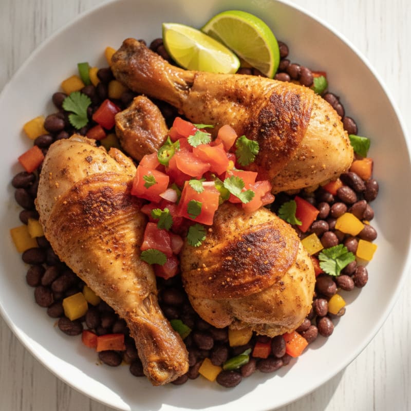 Mexican Baked Chicken Legs with Salsa
