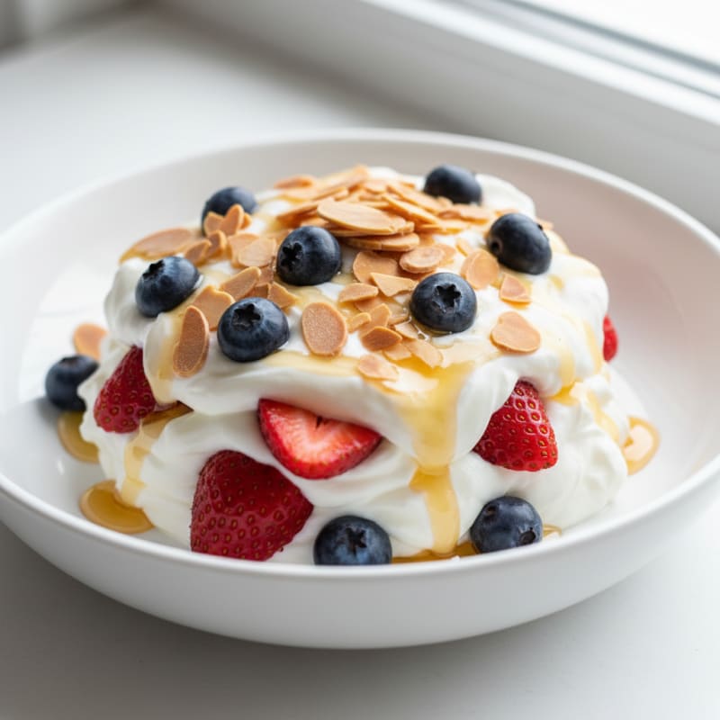 Greek Yogurt Protein Parfait with Berries and Almonds