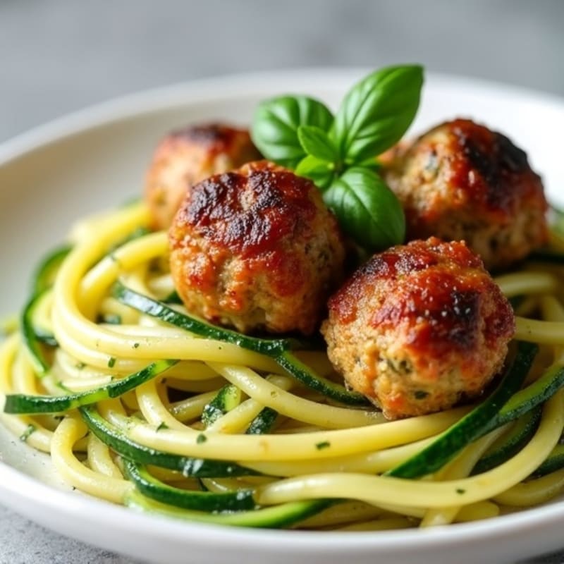 Lean Turkey Zucchini Noodle Meatballs