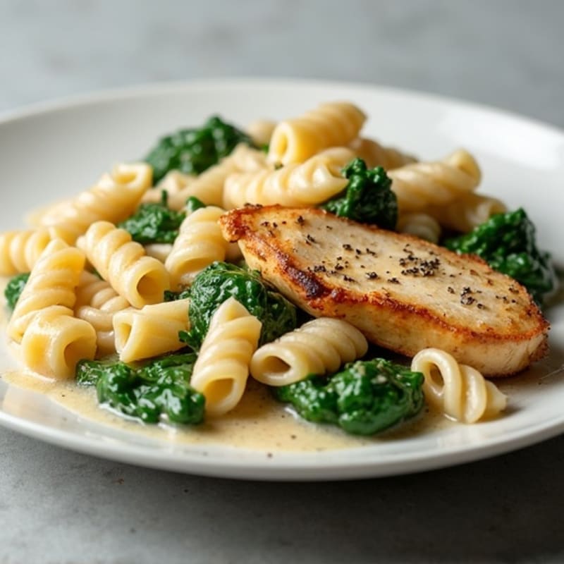 Creamy Garlic Chicken Pasta with Spinach