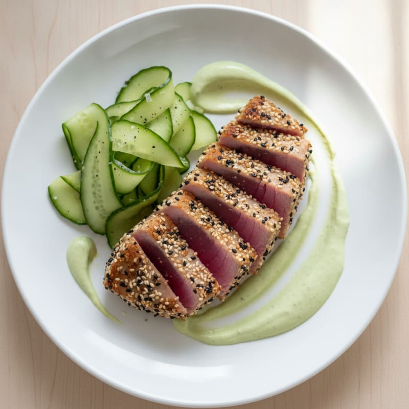 Pan-Seared Ahi Tuna with Wasabi Mayonnaise