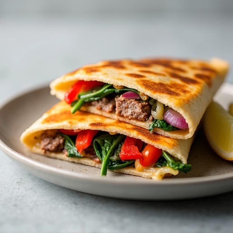 Crispy Baked Steak and Veggie Quesadillas