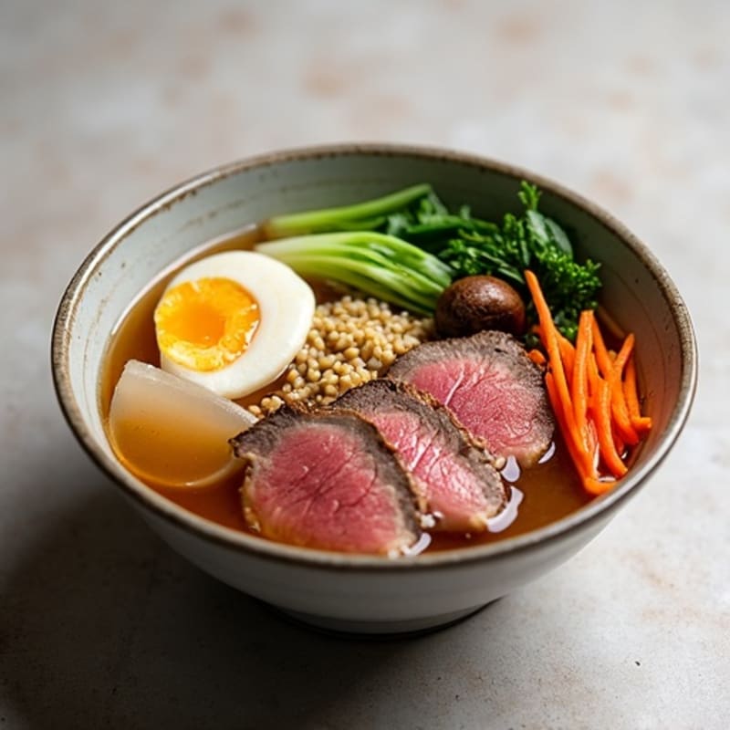 Ginger-Lemongrass Beef Bone Broth Noodle Bowl