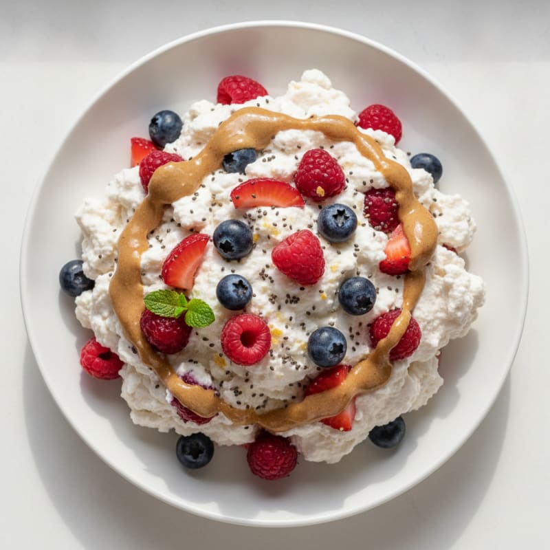 Silky Greek Yogurt Protein Mousse with Mixed Berries