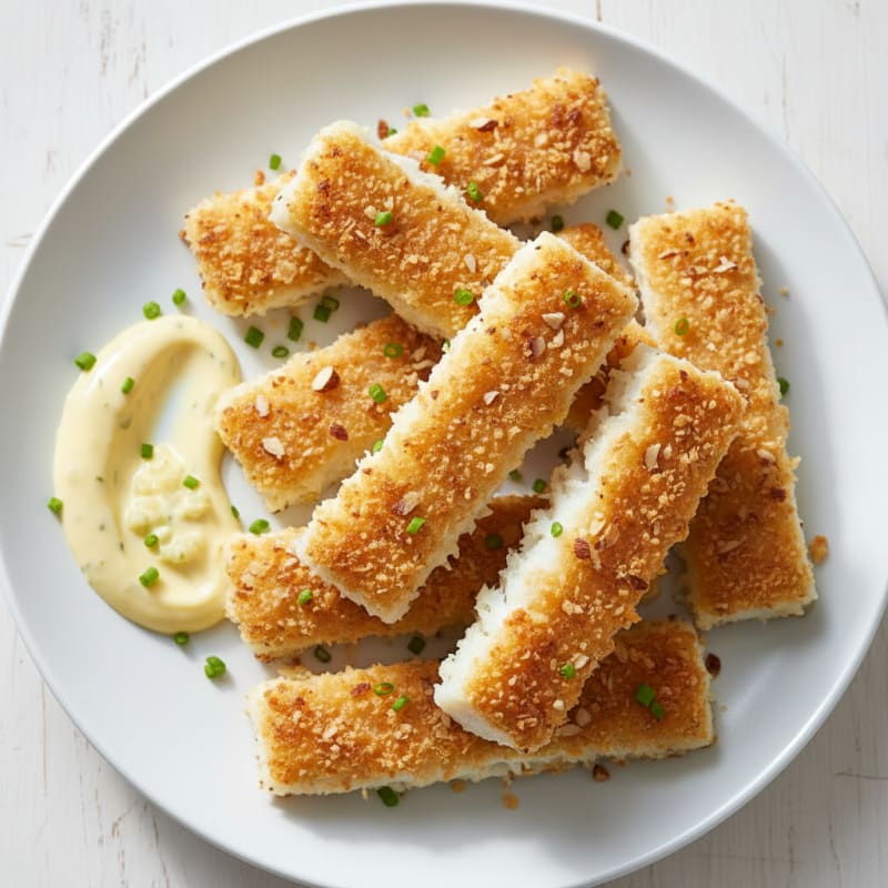 Parmesan-Crusted Fish Sticks with Lemon Aioli