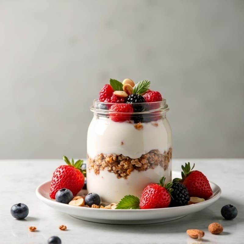 Greek Yogurt Parfait with Berries and Almonds