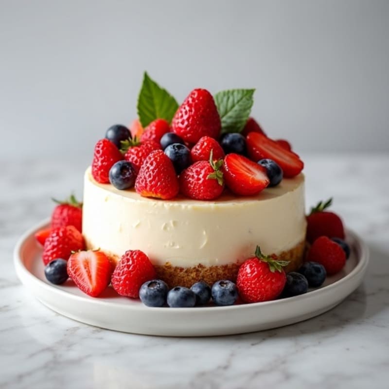 Cottage Cheese Protein Cheesecake with Fresh Fruit