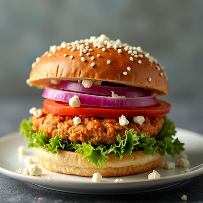 Spicy Buffalo Turkey Burger with Blue Cheese Crumbles