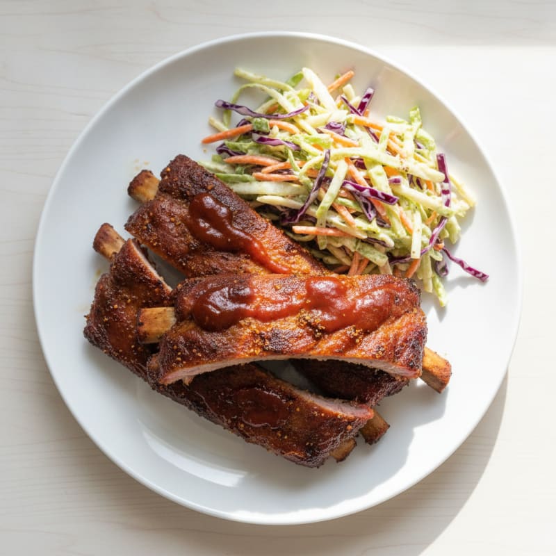 Smoked BBQ Ribs with Tangy Slaw