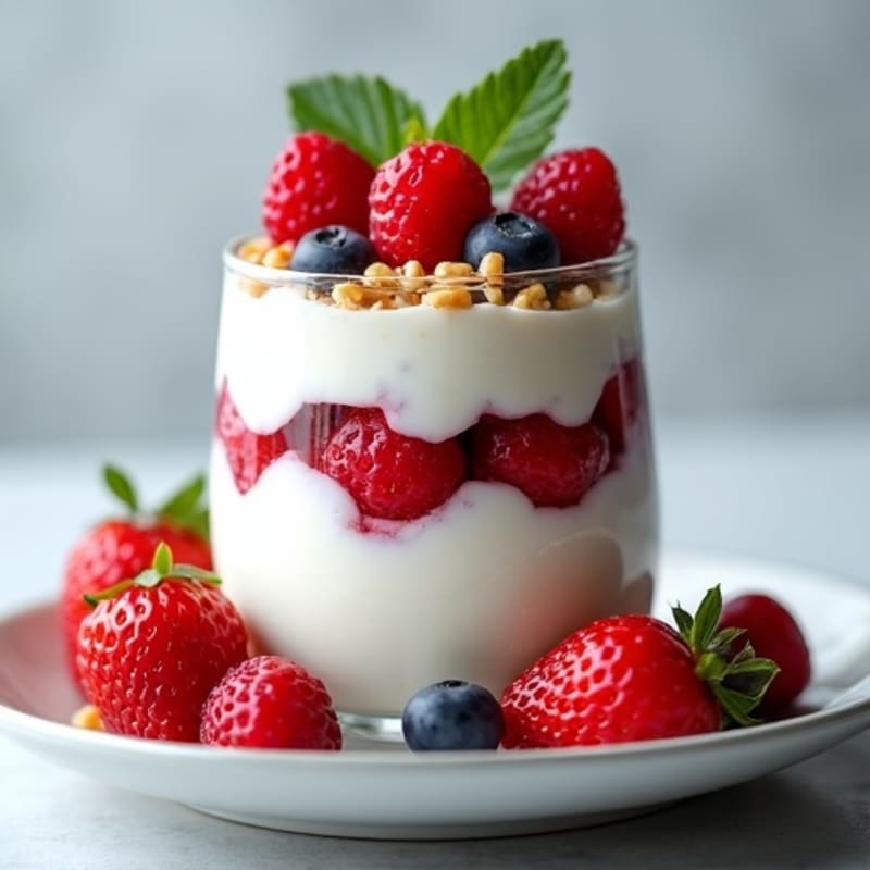 Greek Yogurt Protein Parfait with Mixed Berries