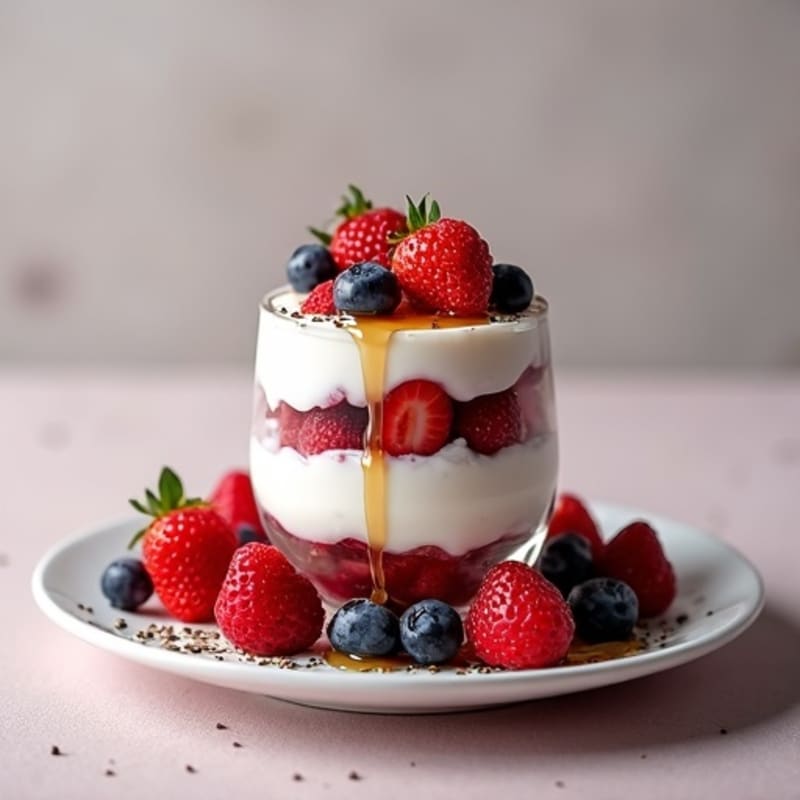 Greek Yogurt Protein Parfait with Mixed Berries