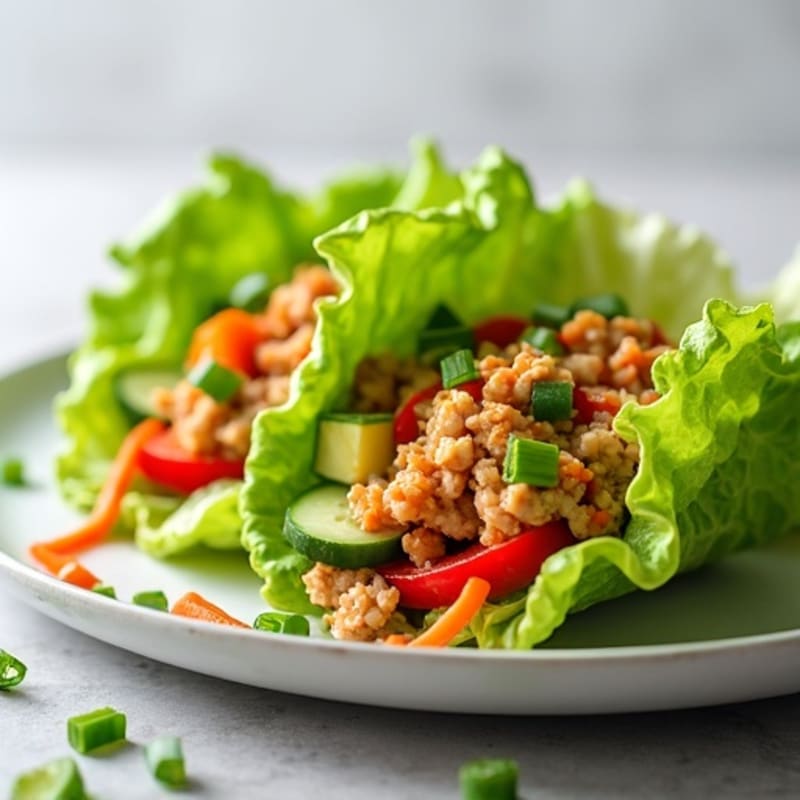Spicy Tuna Lettuce Wraps with Fresh Veggies