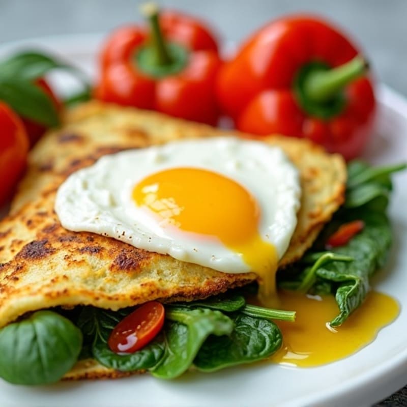Egg White Spinach Omelette with Cottage Cheese